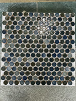 Penny Tiles - Mottled Mix Navy Blue 19mm