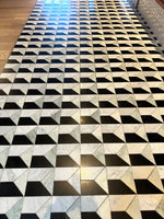 Marble Mosaic - Art Deco - Mint + Carrara + Nero - Honed
