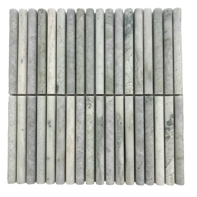 Marble Mosaic Bamboo Mini - Mint Honed  15X151X15mm