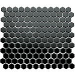 Mosaic Tiles Gloss Black Hexagon 23x4mm
