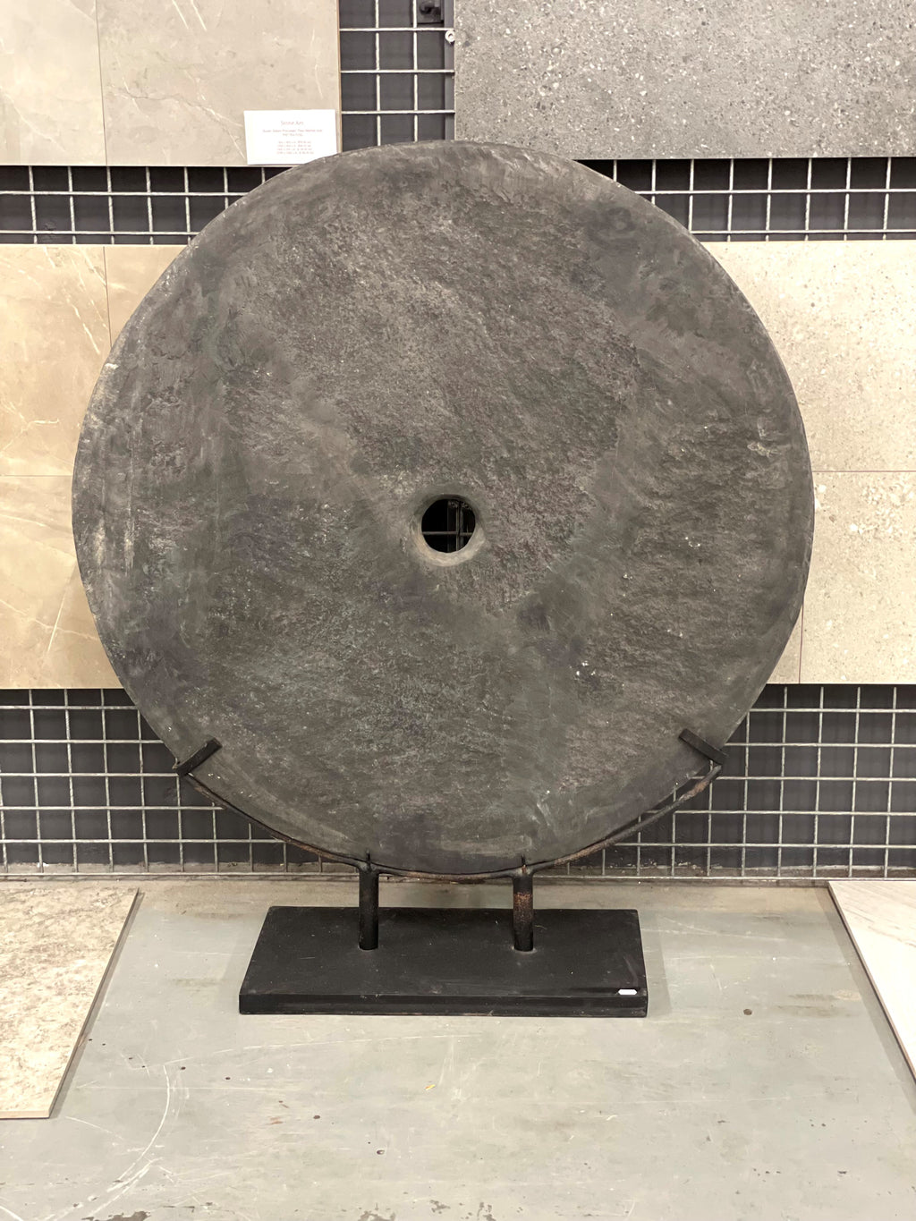Black Large Decorative Stone Disc