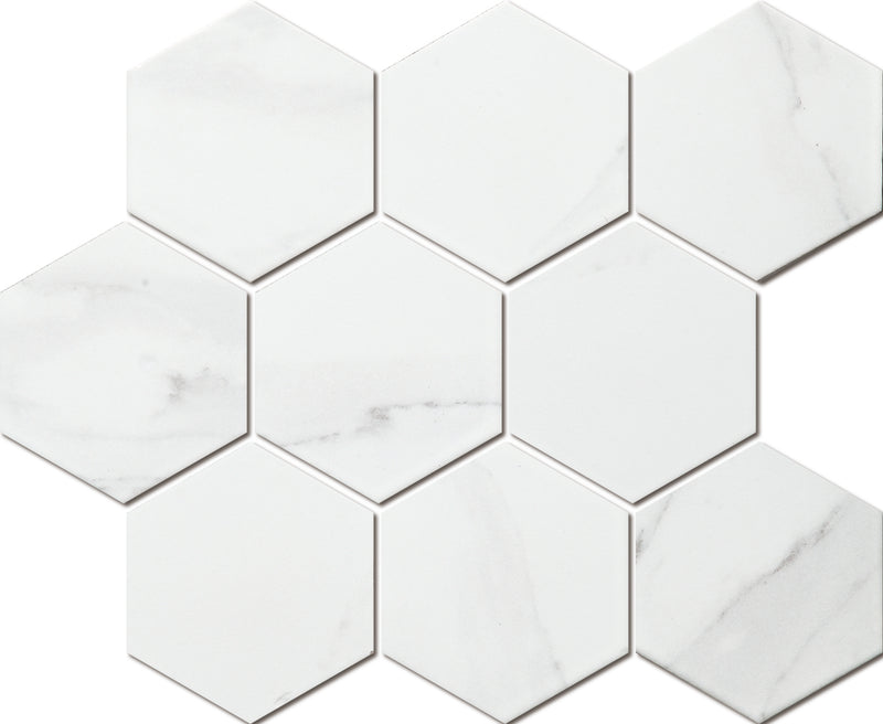 Hexagon Carrara Matte  95x110x4.5mm