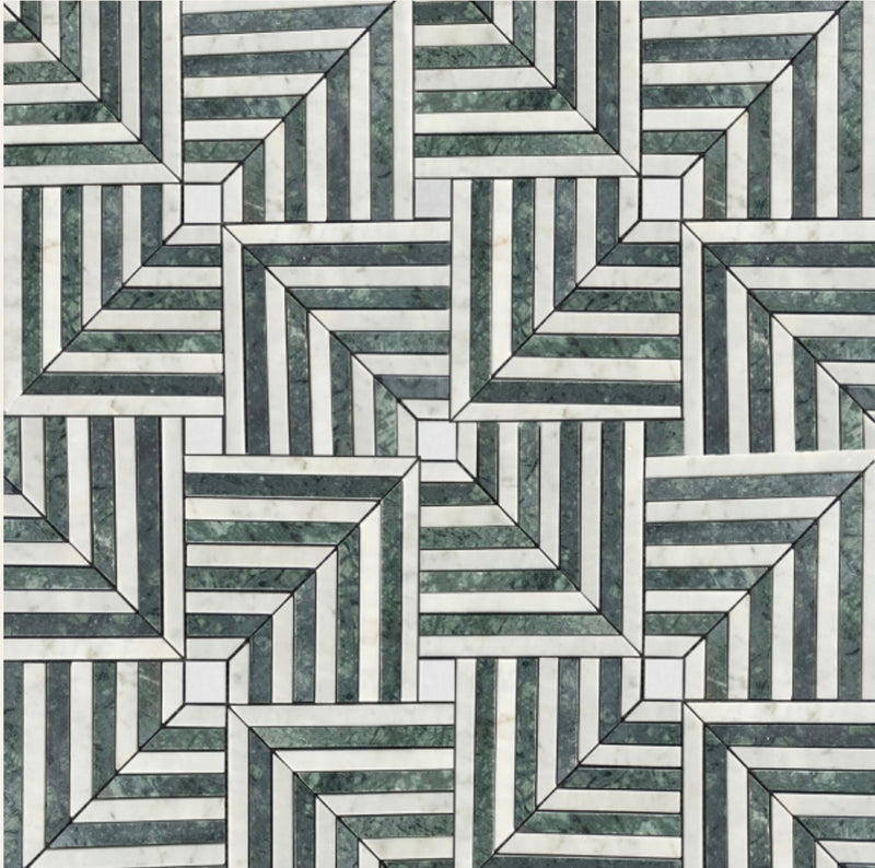 Chicago Carrara Indian Green Mosaic 305x305mm