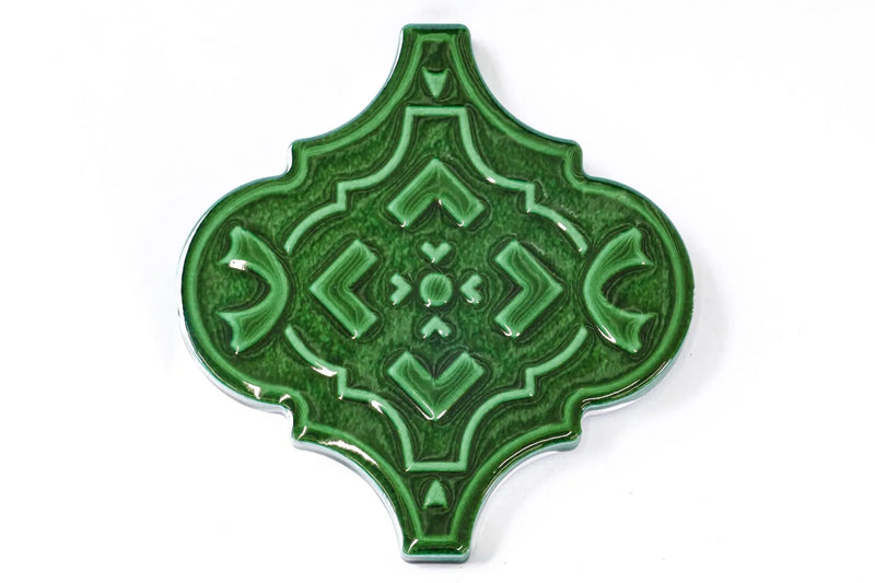 Heritage Green Pattern Craquele Tiles