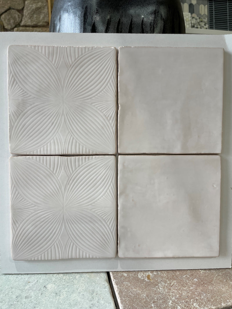 Melody Easton White Ceramic Tiles 130x130x7mm