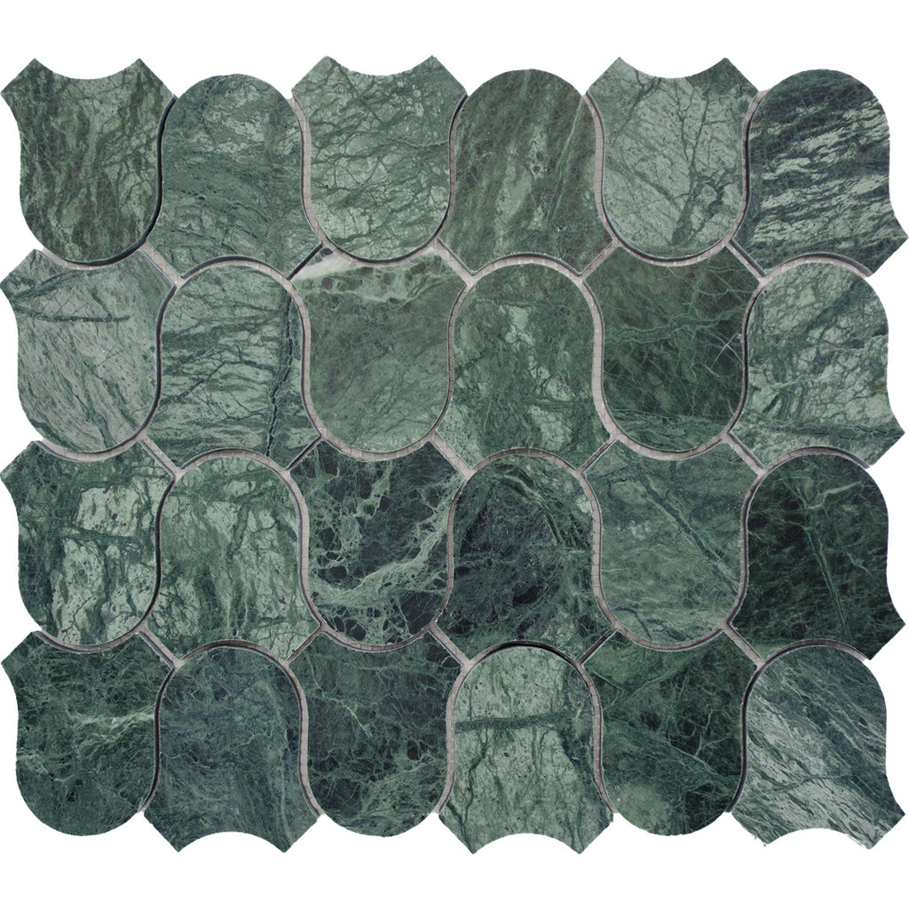 Onda Honed Mosaic Taj Green Marble