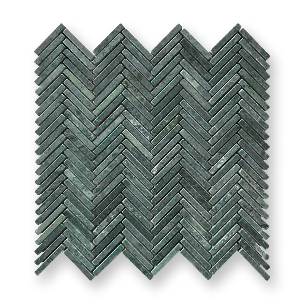 Marble Herringbone Taj Green