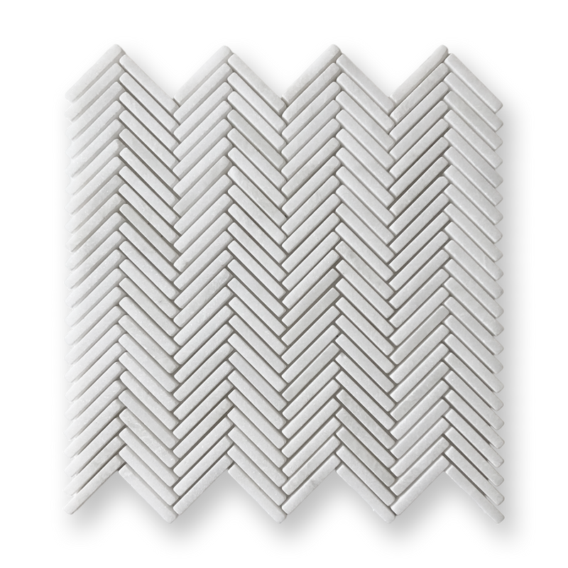 Marble Herringbone Thassos Tumbled 48x7x10MM