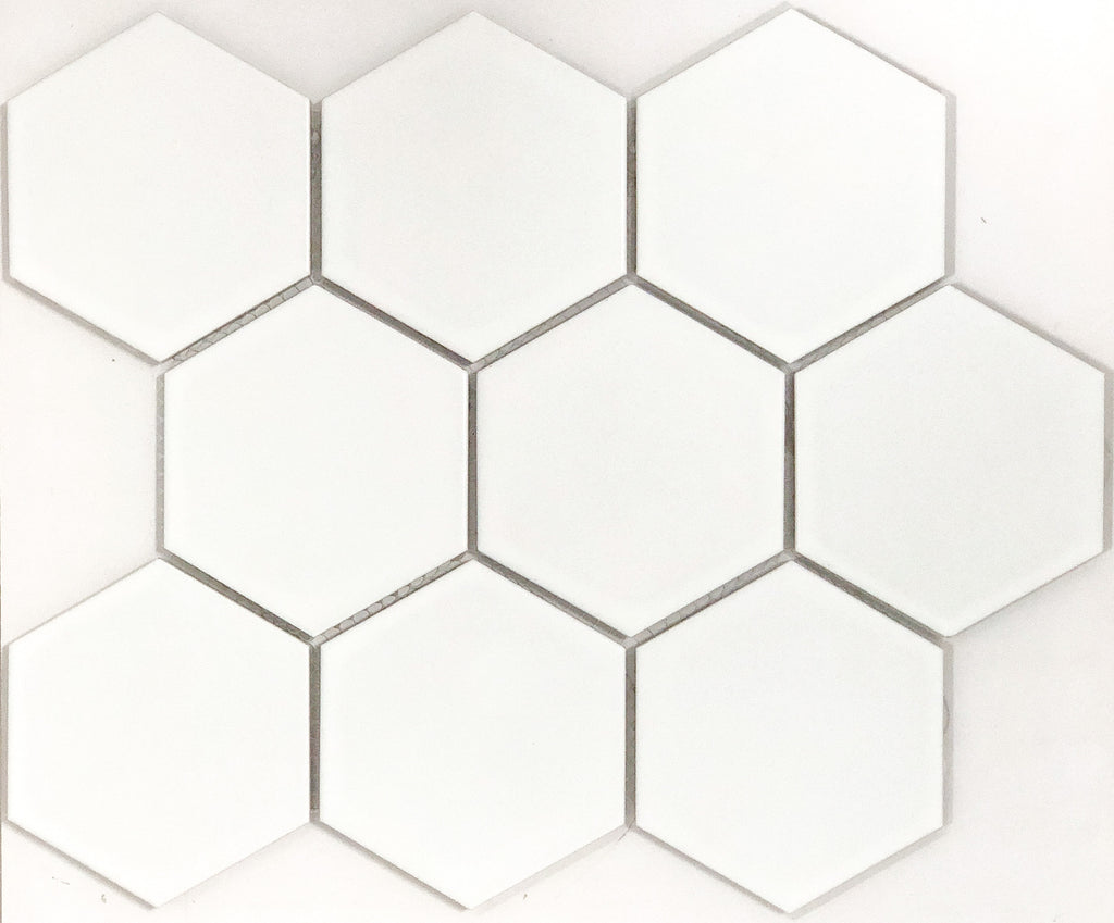 Hexagon White Matt 95x110x4.5mm