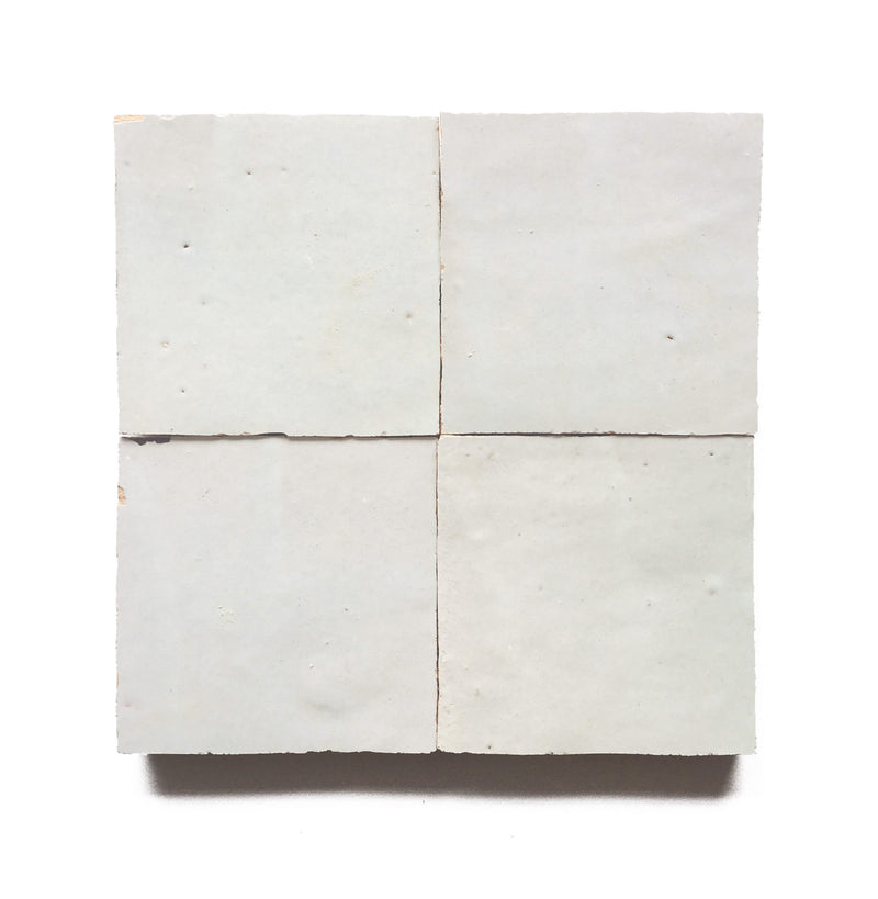 Hand Made Moroccan Zellige Off White 100X100x20mm