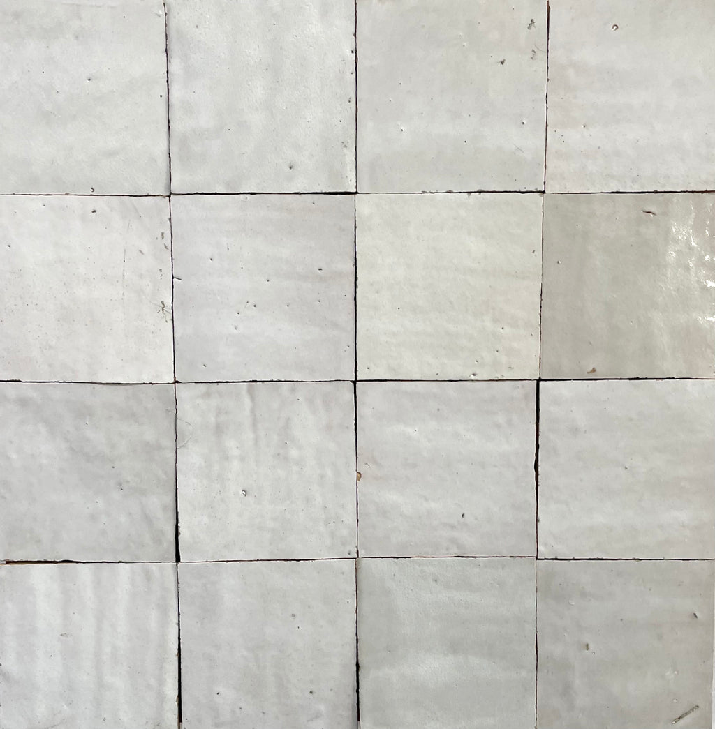 Hand Made Moroccan Zellige Off White 100X100x20mm