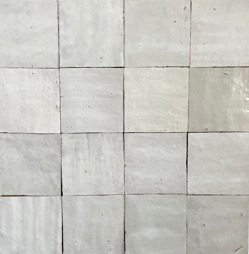 Hand Made Moroccan Zellige Off White 100X100x20mm