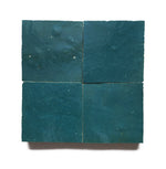 Hand Made Moroccan Zellige Atlas Petrole 100X100x12mm
