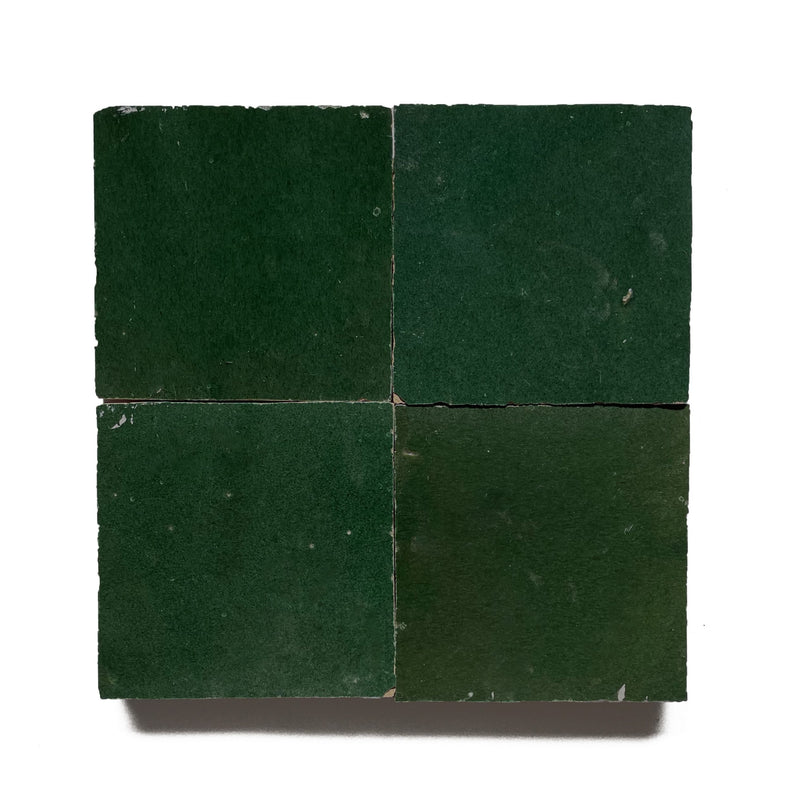 Hand Made Moroccan Zellige Emerald 100X100x12mm