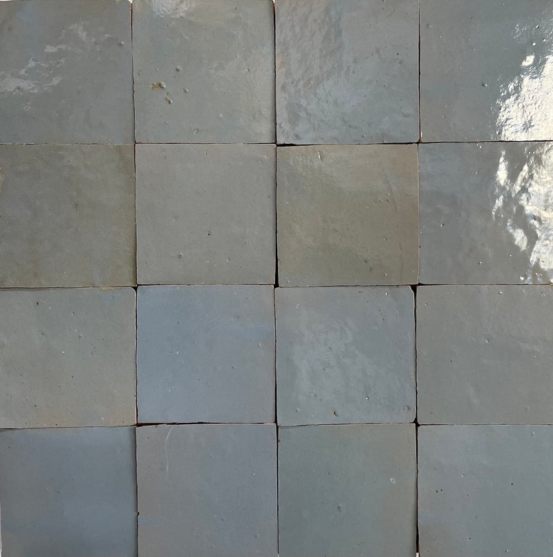 Hand Made Moroccan Zellige Pale Blue 100X100x12mm