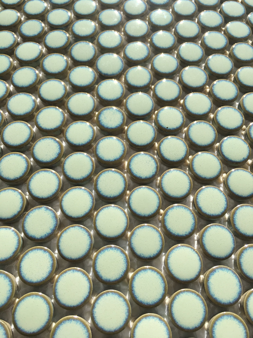 Antique Green Gloss Penny splashback tiles
