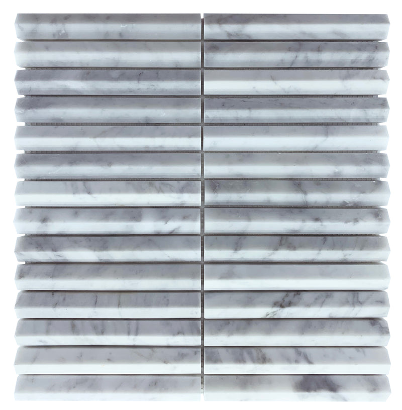 Marble Mosaic - 3D Stack - Carrara - Honed