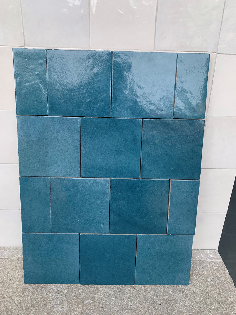 Ceramic Glazed Subway Tiles 100 x 100 Aqua Marine