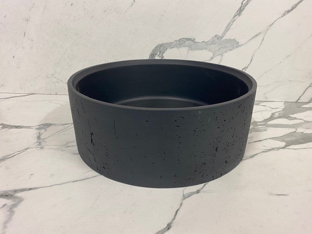 Coloured concrete Round basin - Matt Black