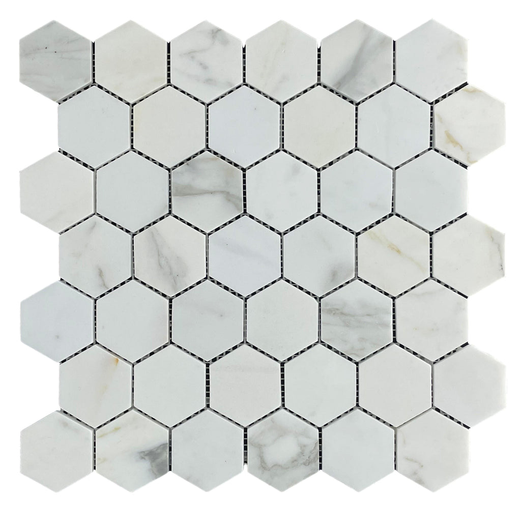 Marble Mosaic - Hexagon - Calcutta Gold 48mm Honed