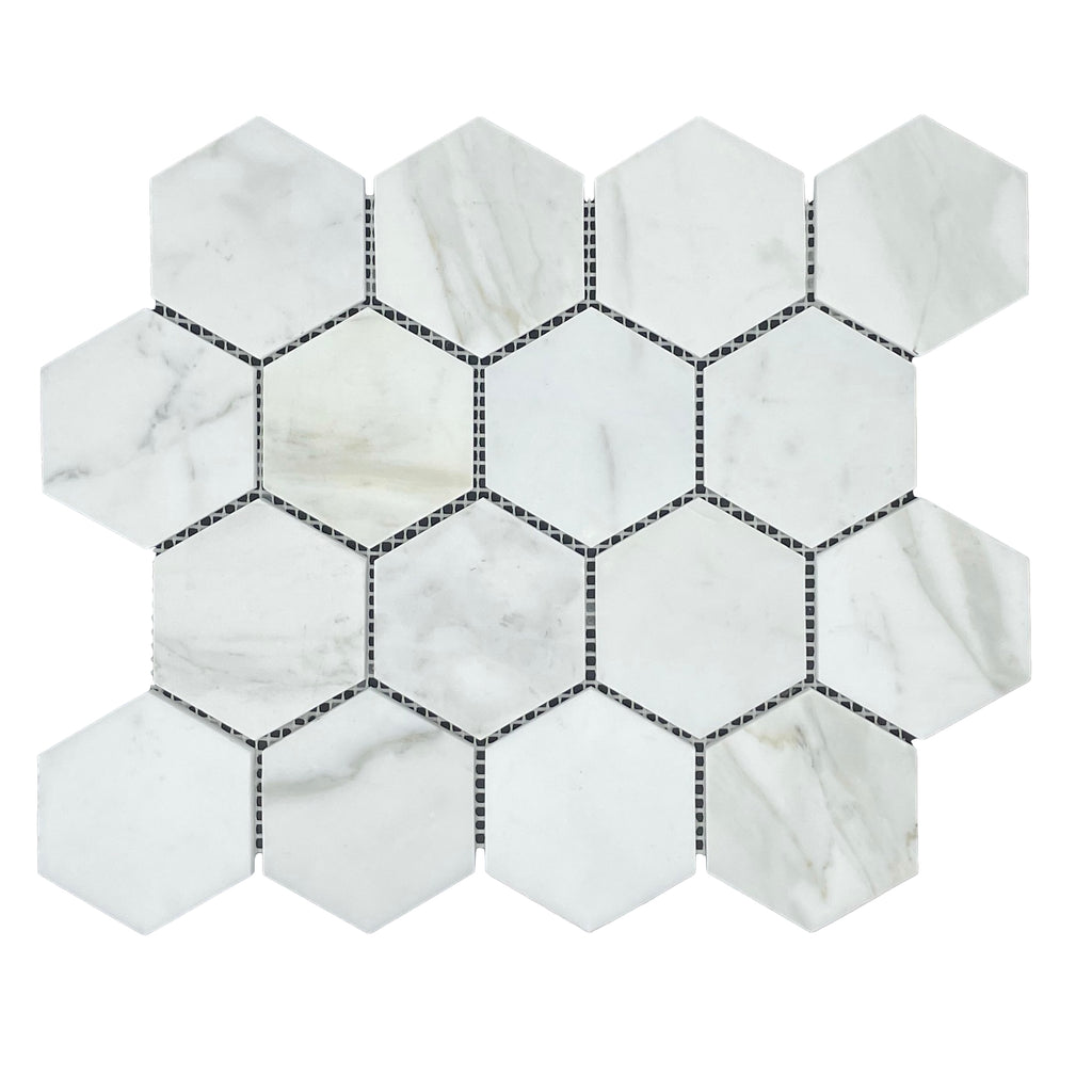 Marble Mosaic - Hexagon Calcutta Honed 70mm Central Coast