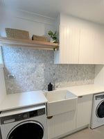 Marble Mosaic - Crazy - Carrara tumbled - 305x305mm