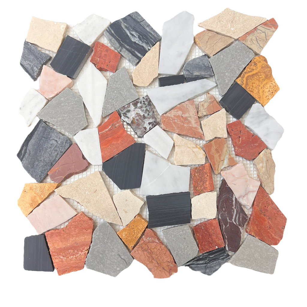 Marble Mosaic - Crazy Marble Mix Honed