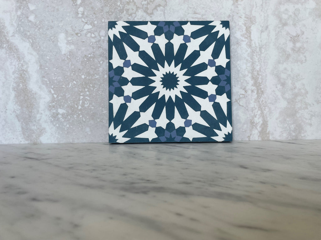 Marrakech Encaustic Cement Tiles Blue Star 200X200X16mm