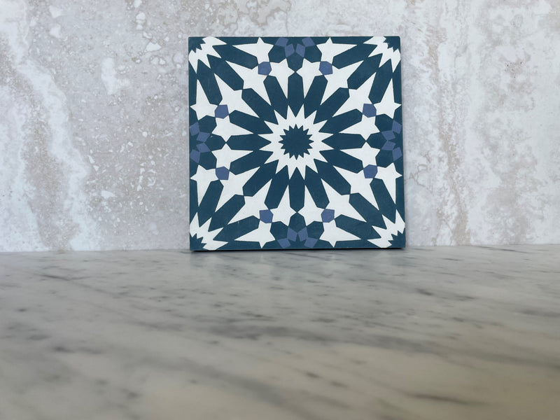 Marrakech Encaustic Cement Tiles Blue Star 200X200X16mm