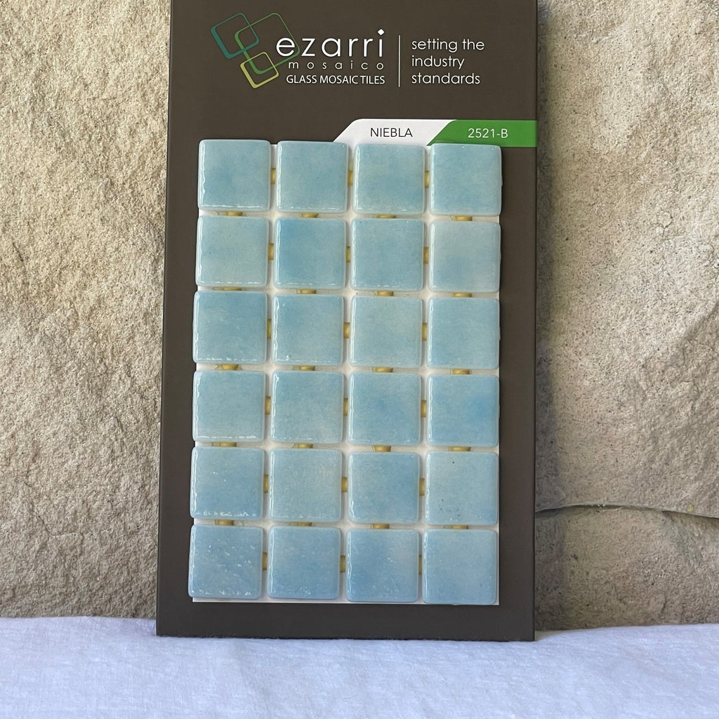 Ezarri Glass Mosaic Niebla 2521B 25X25 glass pool tiles at Stone Arc