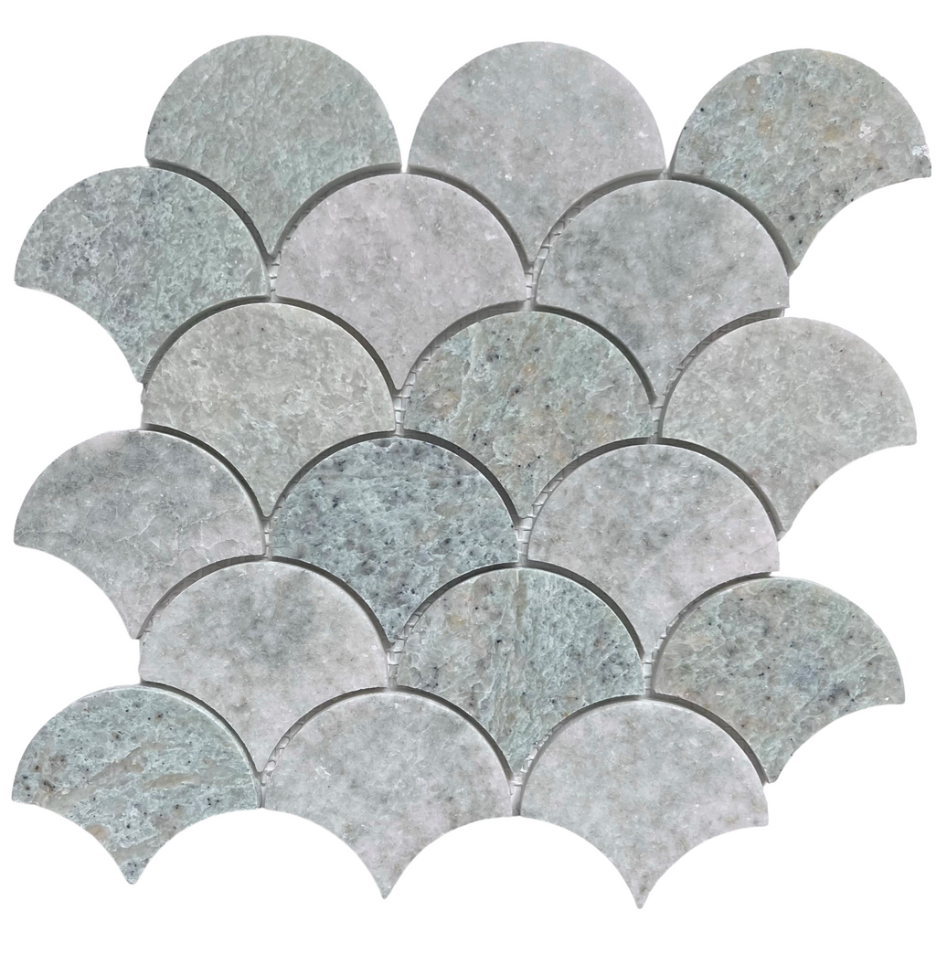 Marble Mosaic - Fish Scale Mint - Honed