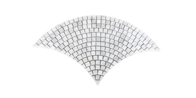 Marble Mosaic - Fan Shape - Carrara Honed