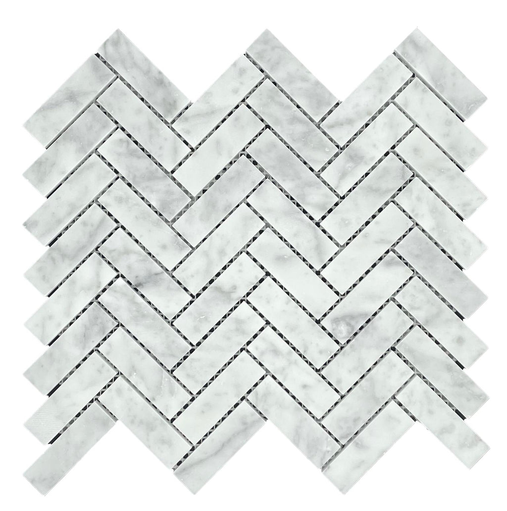 Marble Mosaic - Herringbone Carrara Honed