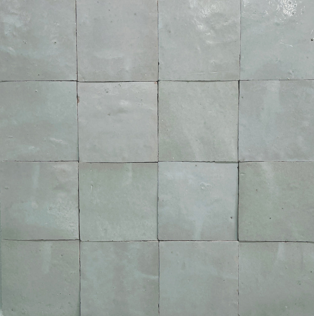 Hand Made Moroccan Zellige Pale Blue 100X100mm Kincumber Tiles