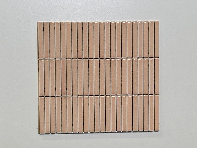 Mosaic Kit Kat Tiles Small Format 12X92mm Pink Gloss