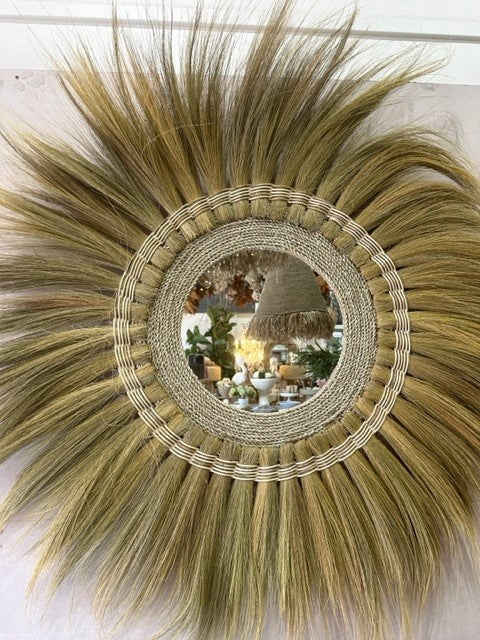 Mirror- Large Round Grass