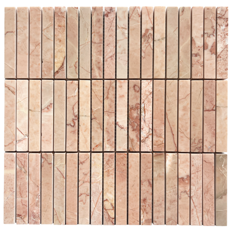 Marble Mosaic - Stack Rosso Honed 5X98X10 – Stone Arc