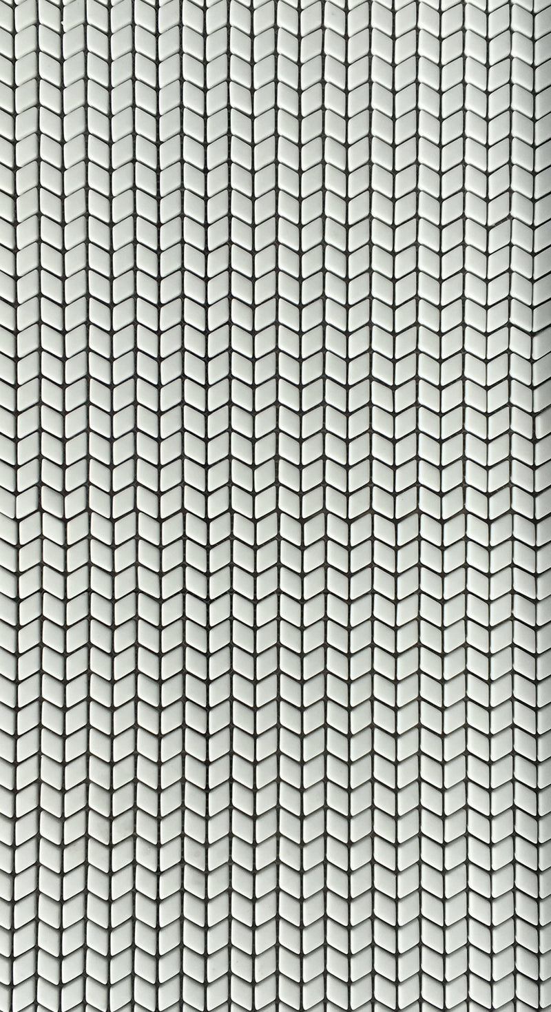 Micro Glass Chevron Mosaic - Pale Grey