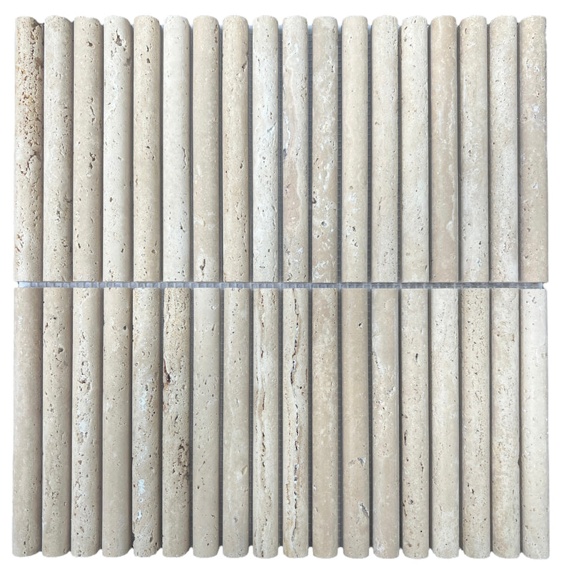 Marble Mosaic Bamboo Mini - Travertine Honed  15X151X15mm