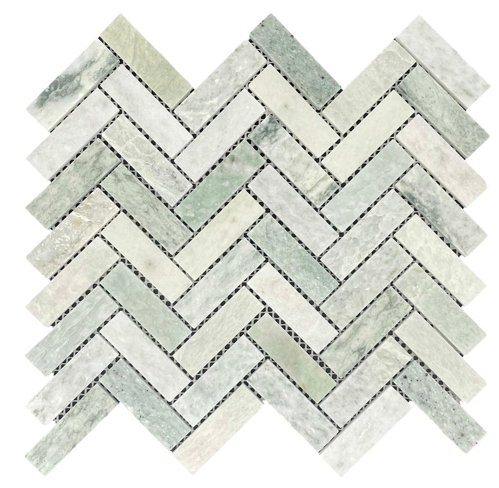 Marble Mosaic - Herringbone Mint Honed 60x20mm Chip Size