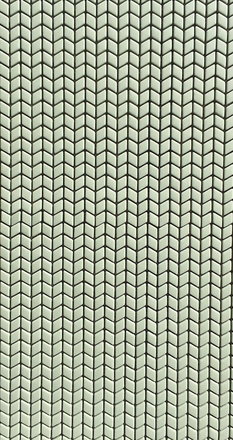 Micro Glass Chevron Mosaic - Sage