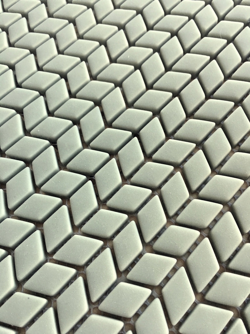 Micro Glass Chevron Mosaic - Sage
