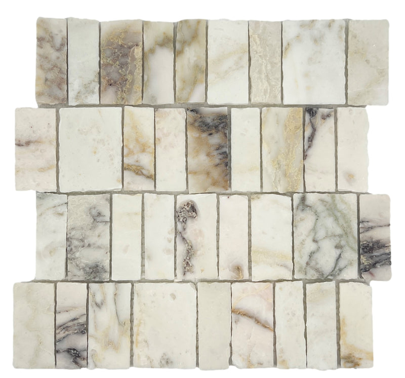 Marble Mosaic - Split Viola Honed - chip size 25/35/55X75mm